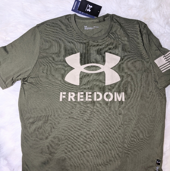 NWT Under Armour Freedom T Shirt Green L - Picture 2 of 9